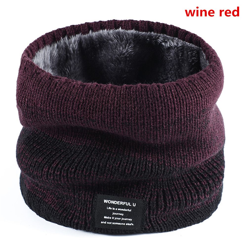 Foulard d&#39;hiver en cachemire épais pour homme et femme, cache-col, Bandana, tricoté, , résistant, masque de Ski, mouchoir: 13 wine red