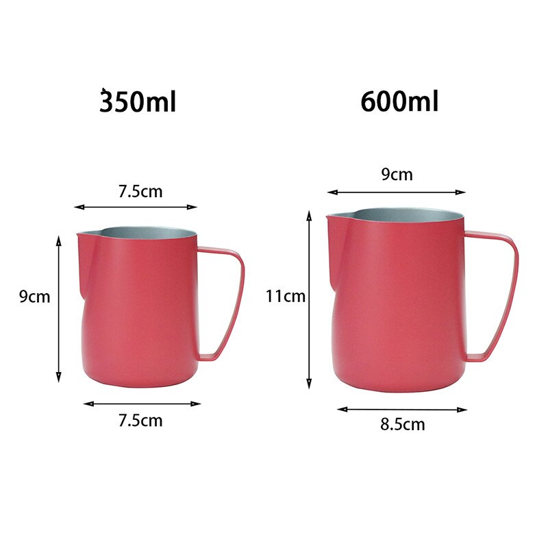 Maitokannu 0.35-0.6l ruostumatonta terästä vaahdotuskannu pull kukka kuppi kahvi maidonvaahdotin latte art maitovaahto työkalu kahvi