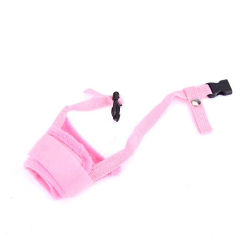 Muselière Anti-aboiement pour chien, accessoire pour petit et grand gabarit, ajustable, sangles en Nylon: Pink / S