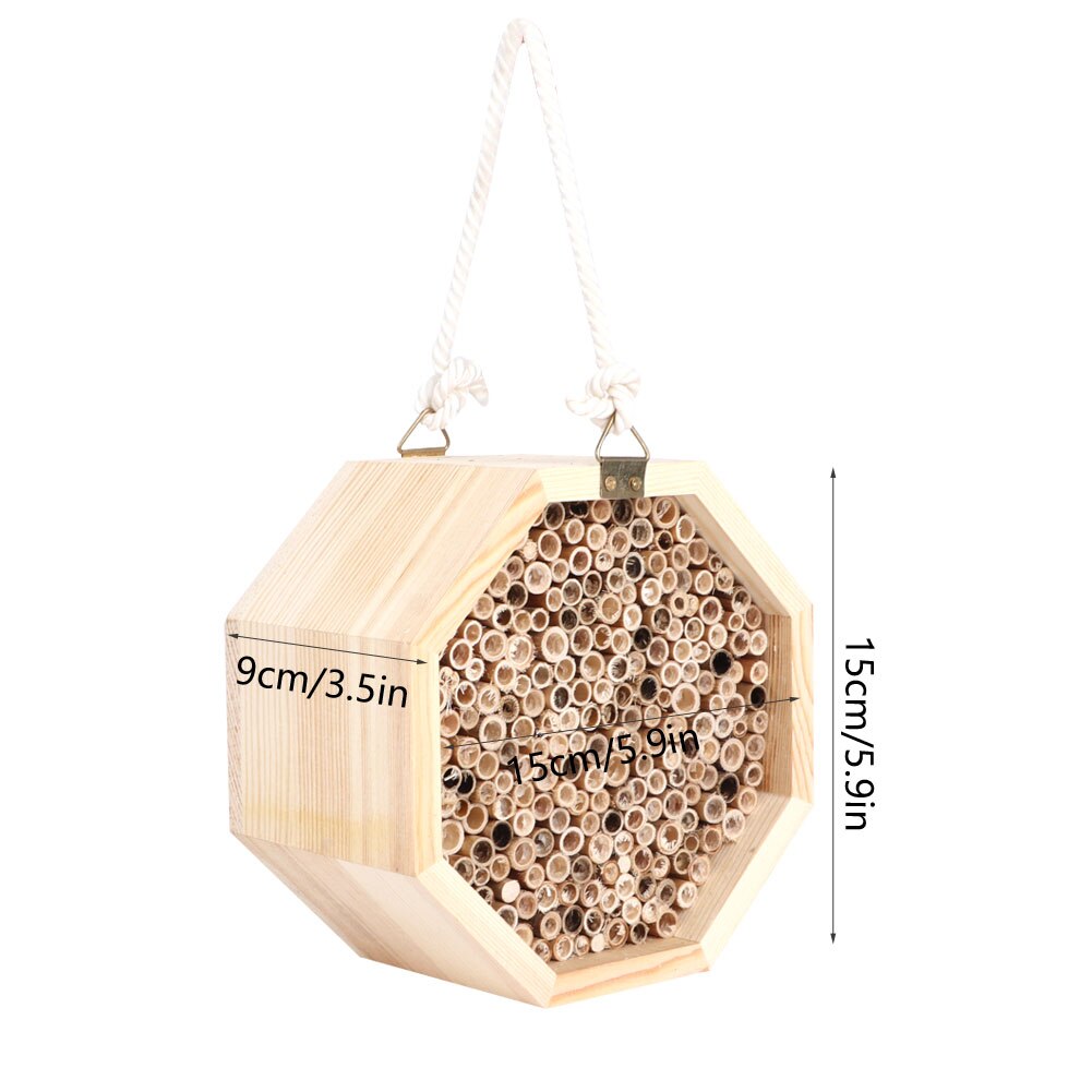 Wooden Insect Bee House Wood Bug Room Hotel Nesting Box Suitable For Nesting Insects And Honey And Decorating Gardens