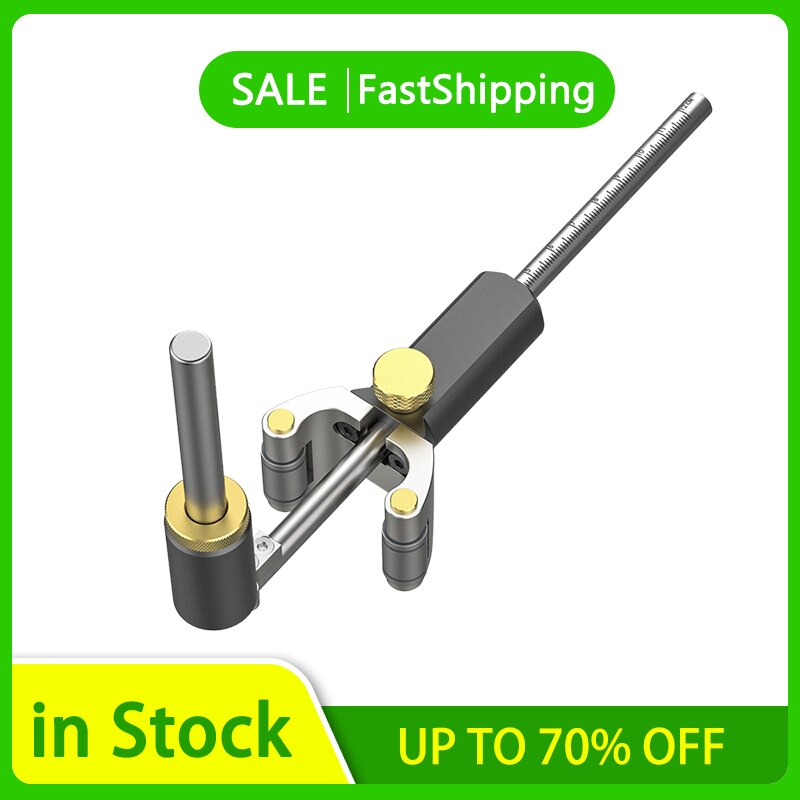 Woodworking Linear Arc Dual-purpose Scriber Ruler Parallel Line Drawing Measuring Gauge DIY Wood Scribe Tool