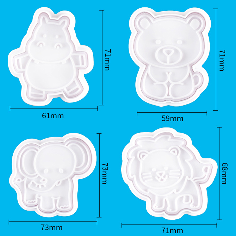 4 Teile/satz Ebene Kunststoff Keks Schimmel DIY Küche Kuchen Dekorieren Werkzeuge Cookie Cutter Stempel Fondant Embosser Sterben: B