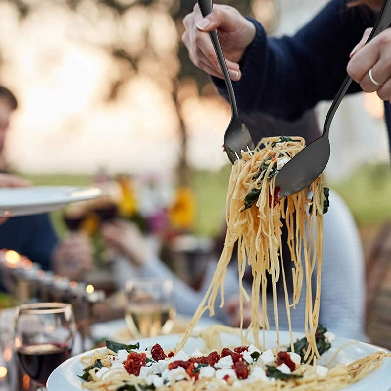 Serving Stainless Steel Buffet Catering Party Banquet Serving Spoons Forks Set Serving Spoons and Forks Set