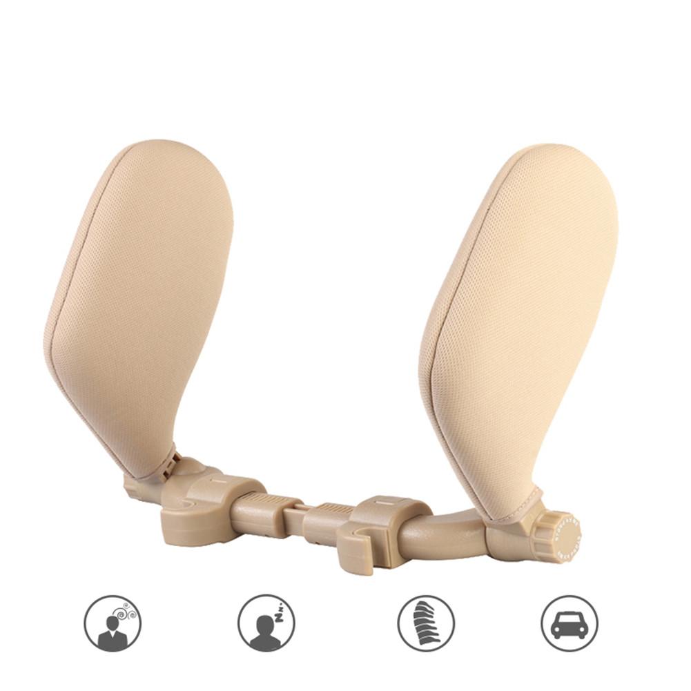 Autostol nakkestøtte komfort memory foam pude bilsæde nakkepude sove side hovedstøtte på siderne til voksne barn halshvirvelsøjlen: Beige