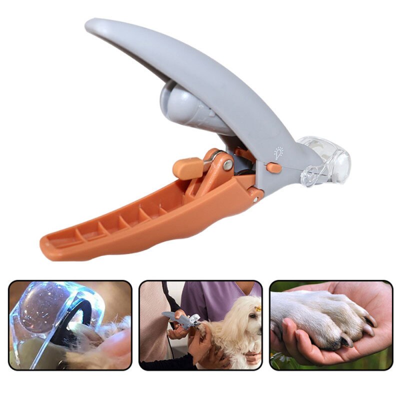 Hunde negle trimmer kæledyr neglesliber led lys 5x forstørrelsesglas kat hund pleje værktøj kæledyr negle klør