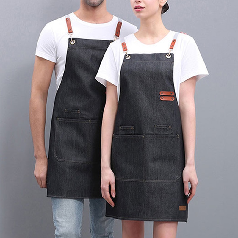 Effen kleur koken keukenschort voor vrouwen mannen chef-kok ober café winkel bbq kapper schorten slabbetjes keuken accessoire