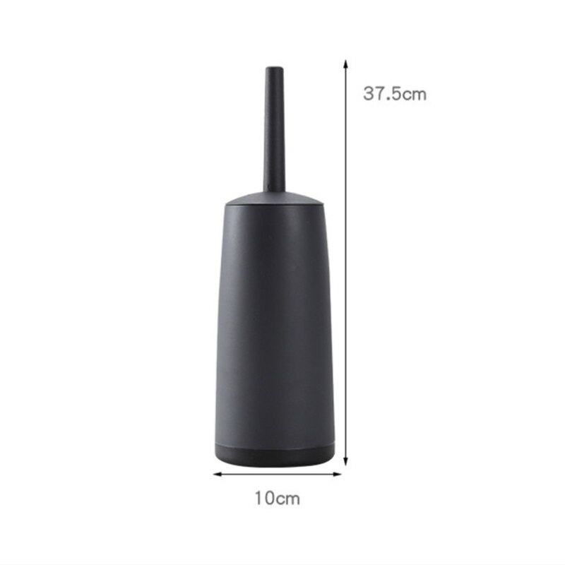 Cepillo de limpieza de inodoro sin ángulo muerto, conjunto de utensilios de baño de nailon a prueba de salpicaduras, negro, 360