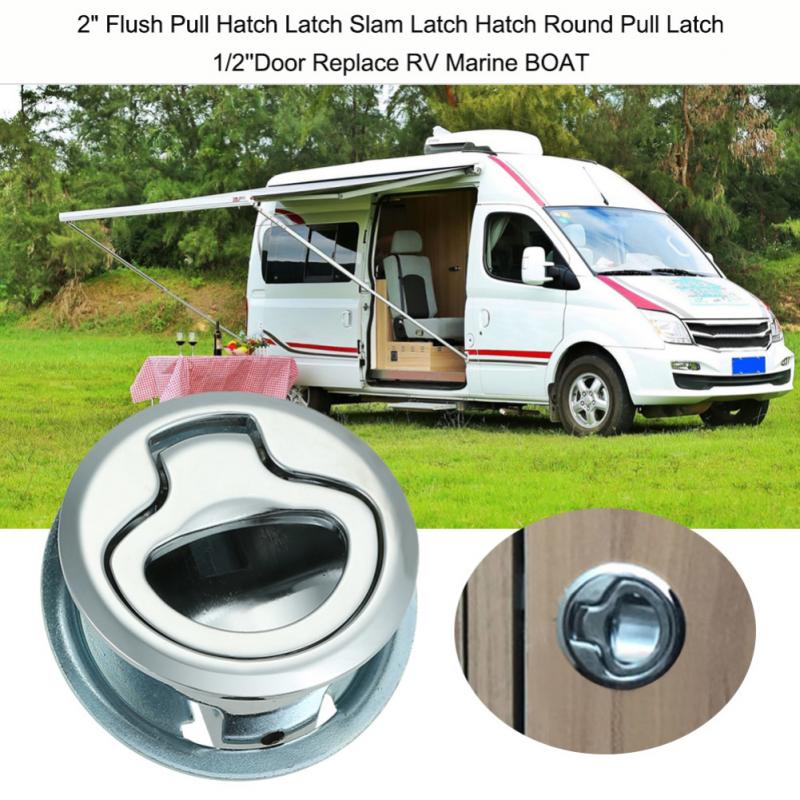 2" Flush Pull Slam Latch For Boat Deck Hatch Door Stainless Steel RV Parts Accessories