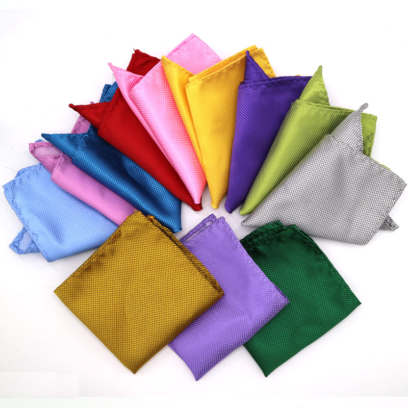 Luxe Heren Zakdoek Plaid Effen Kleur Zakdoeken Polyester Hanky Business Pochet Borst Handdoek 21*21CM