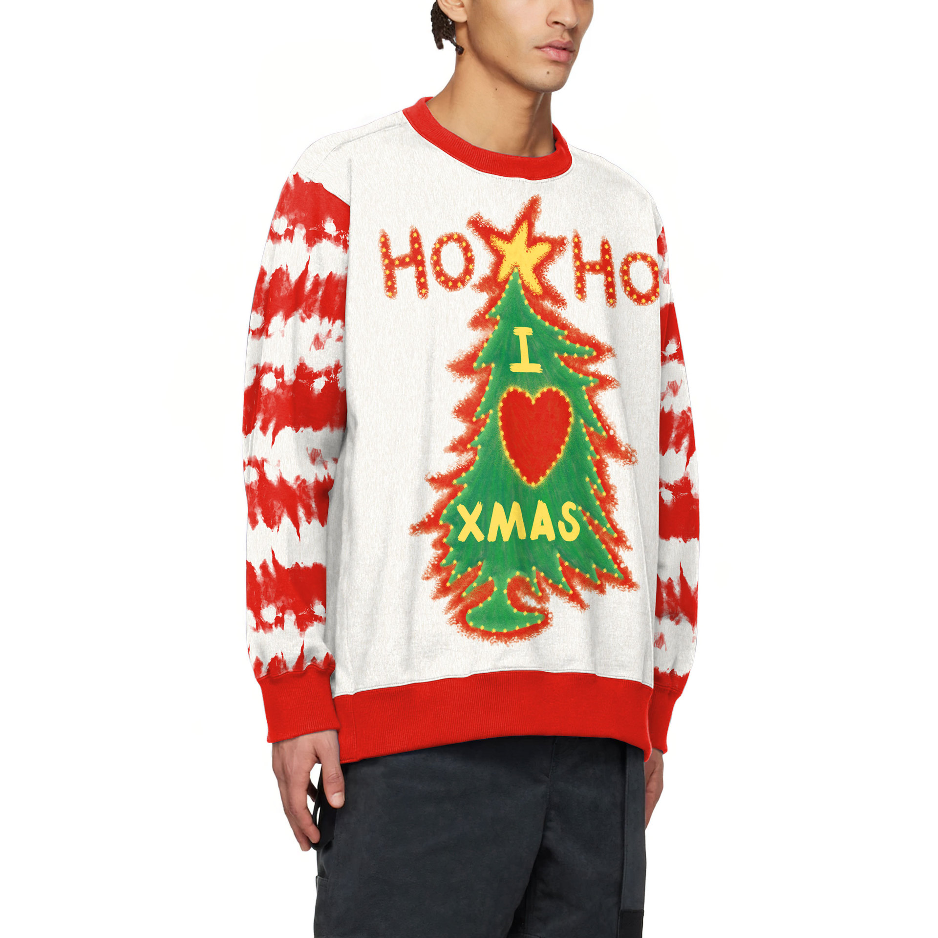Christmas Clothing Christmas Tree Striped Digital Printing Clothing Couple Sweater