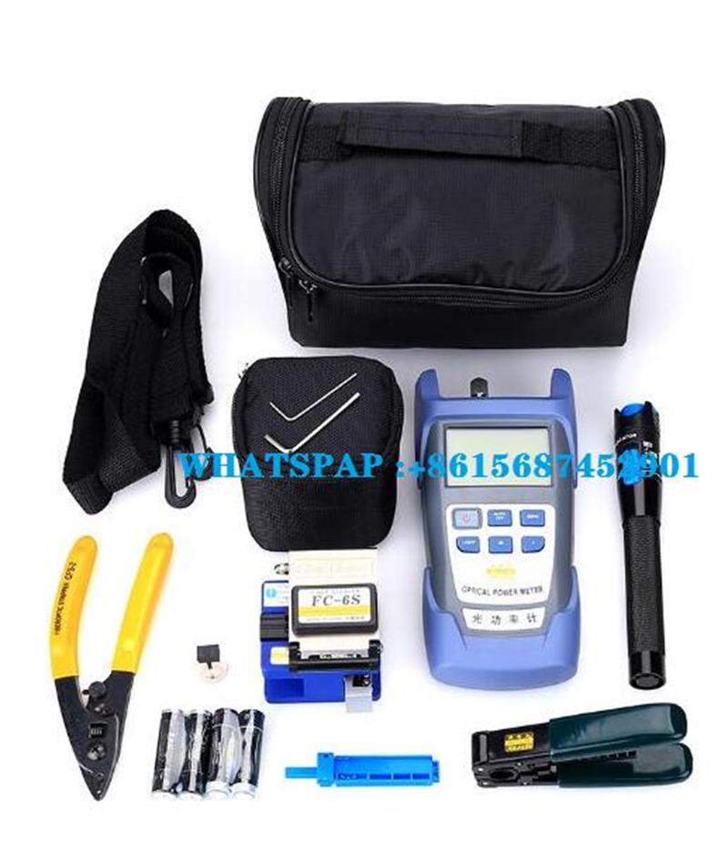 12 Stks/set Ftth Glasvezel Tool Kit Met Fiber Cleaver -70 ~ + 10dBm Optische Power Meter Visual Fault lcator 5Km