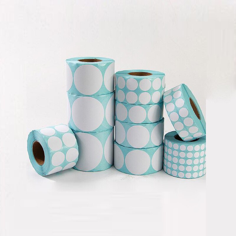 10mm 15 25 30 40 50 60 70 80 90 100mm Diameter Round Blank White Thermal Paper Label Barcode Sticker