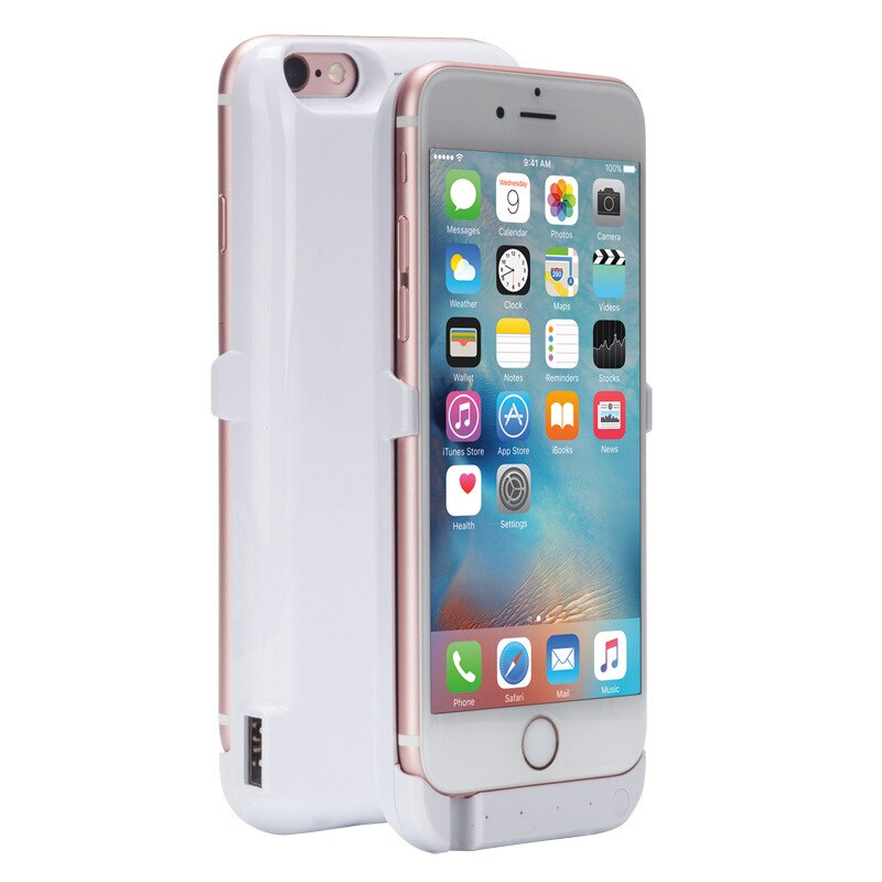 Funda de cargador de batería externa de 10000mAh para iPhone 5s 5 SE, funda de carga de Banco de energía para iPhone 5 5S 5SE: White