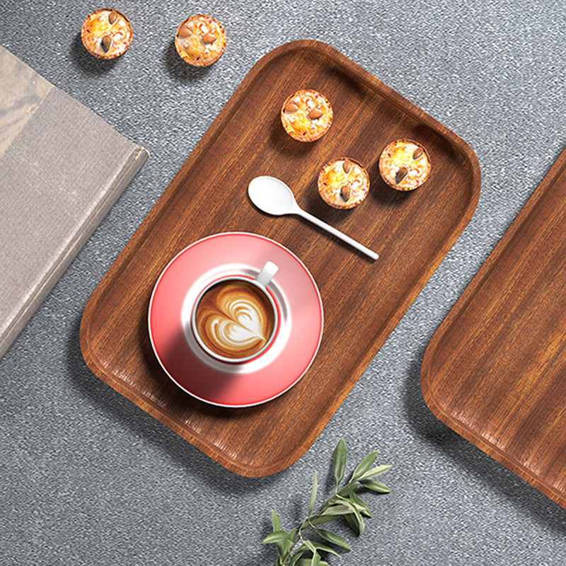 Tableware Dessert Round Tray Walnut Color Japanese Wood Tray Breakfast Bread Tray Tea Saucer Coasters Coffee Coasters