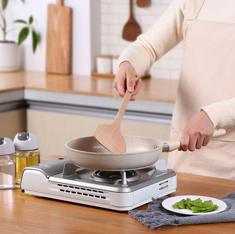 Spatula Long Handle Wooden Non-Stick Cookware Special Wooden Handle Spatula Wooden Spatula Household Kitchen Supplies