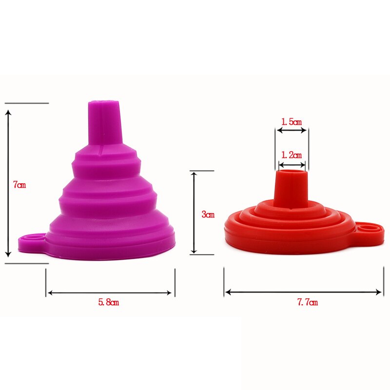 1pcs Mini Foldable Funnel Silicone Collapsible Funnel Folding Portable Funnels Be Hung Household Liquid Dispensing Kitchen Tools