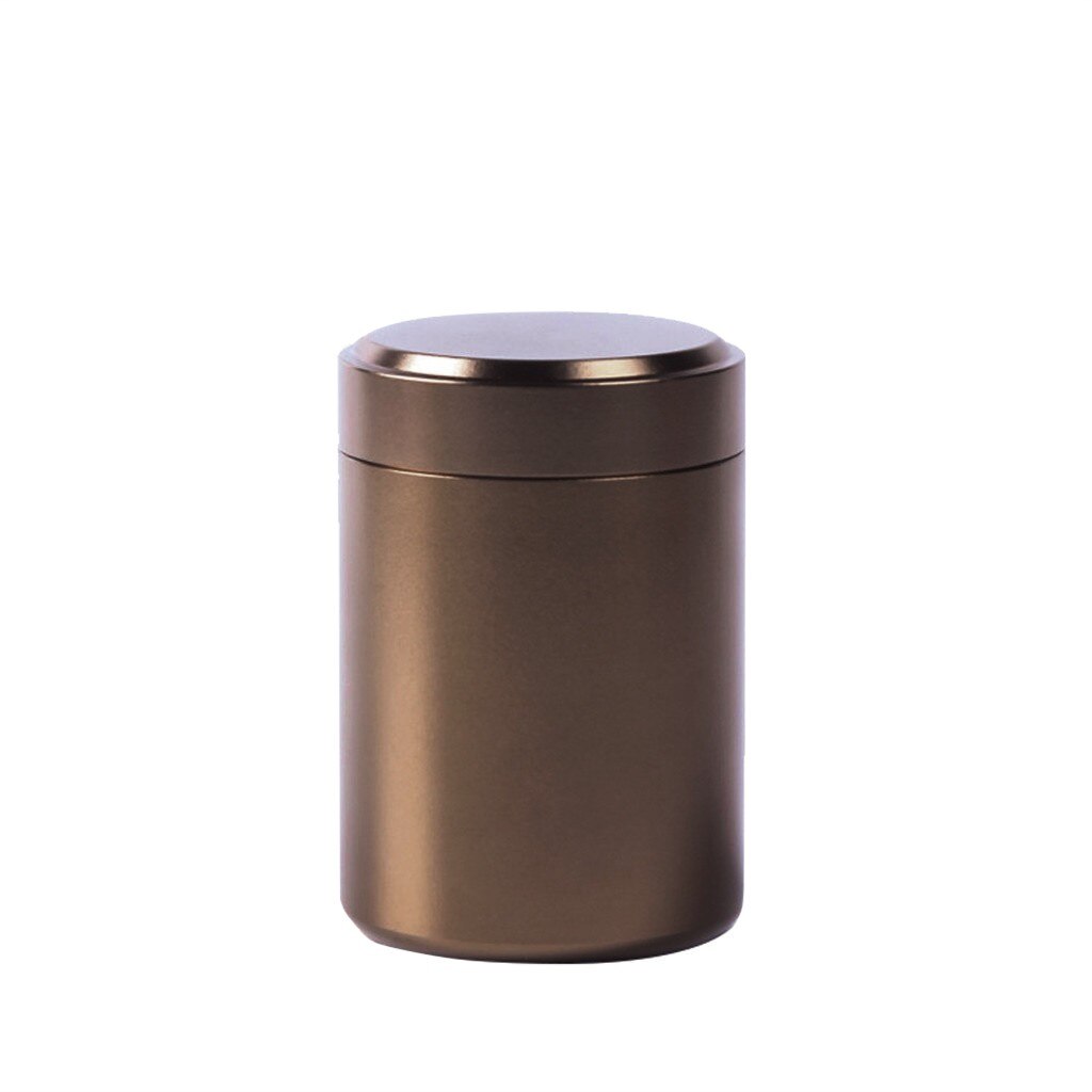 80ml Solid Color Airtight Smell Proof Container Herb Stash Metal Sealed Can Tea Jar Storage Kitchen Storage Containers Tins: brown