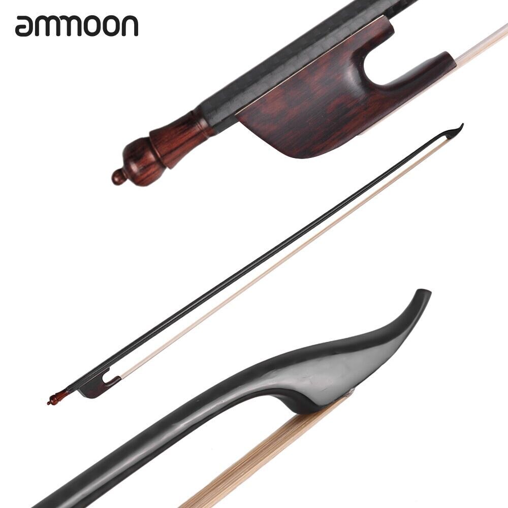 Ammoon Barokke Stijl 4/4 Viool Fiddle Boog Carbon Fiber Ronde Stok Snakewood Wit Paardenhaar Goed Balanced Viool Accessoire