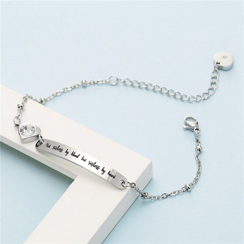 Rvs Beste Vrienden Armband Vriend Sieraden Vriendschap &quot;Niet Zusters Door Bloed Maar Zusters Door Hart&quot;