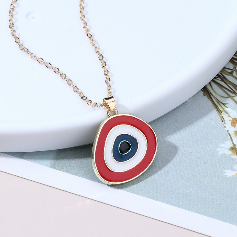 Simple Turkish Evil Eye Pendant Necklace For Women Colorful Enamel Lucky Eyes Choker Necklace Jewelry Trendy Clavicle Chain