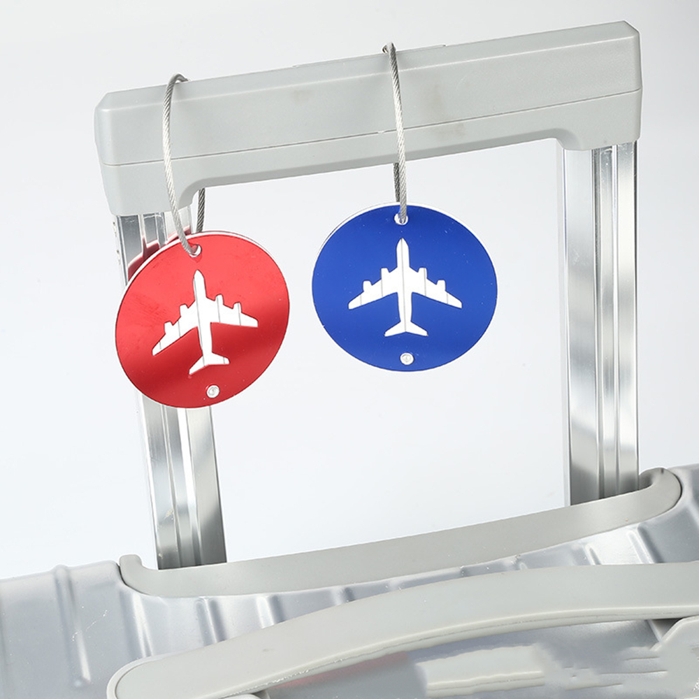 Aluminium Kofferlabels Koffer Label Naam Adres Id Zak Ronde Vorm Bagagelabel Reizen Accessoires 1 Pc