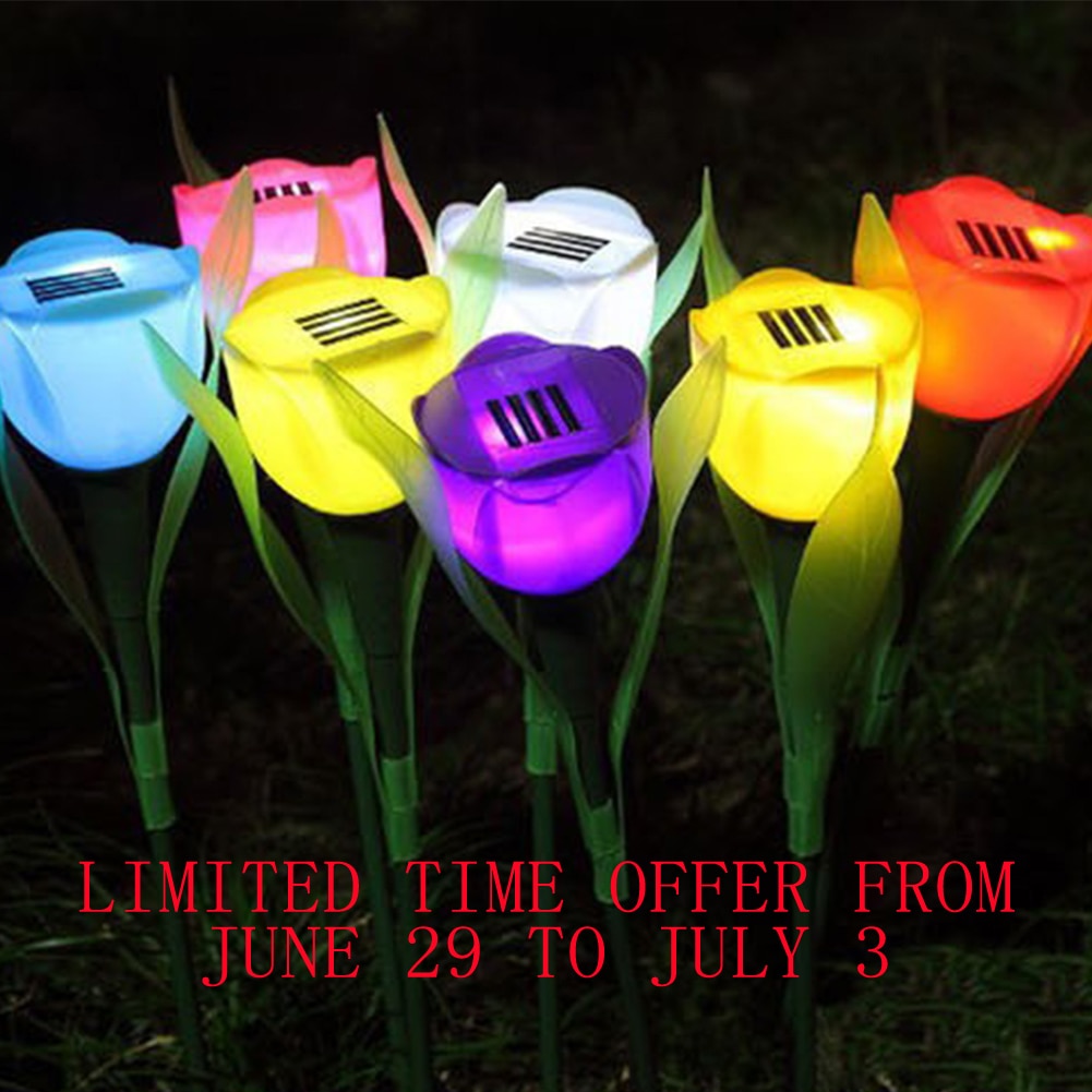 8 Kleuren Outdoor Tuin Solar Led Light Zonne-energie Led Tulip Home Gazon Lamp Landschap Night Bloem Lamp 1Pc