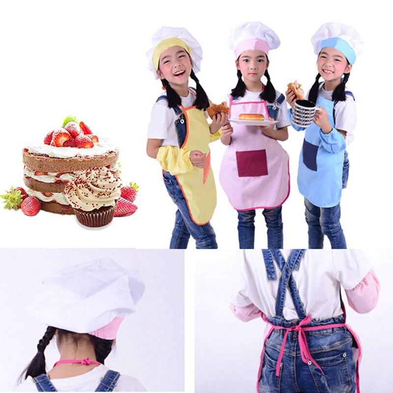 Children Front Pocket Bib Apron Kid Boys Girls Apron Kitchen Child Craft Kids Apron Child Painting Cooking
