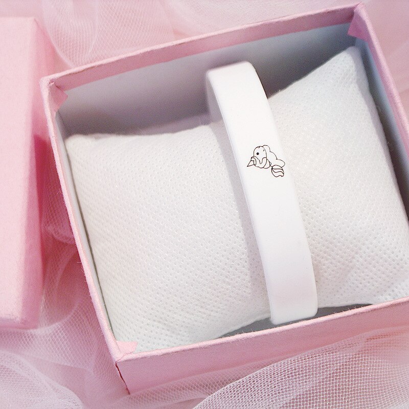 Sport Armband Cartoon EKG Buchstaben Kleine Frische und Einfache Silikon Männliche und Weibliche Studenten Freundinnen Paar Schmuck Trend: white