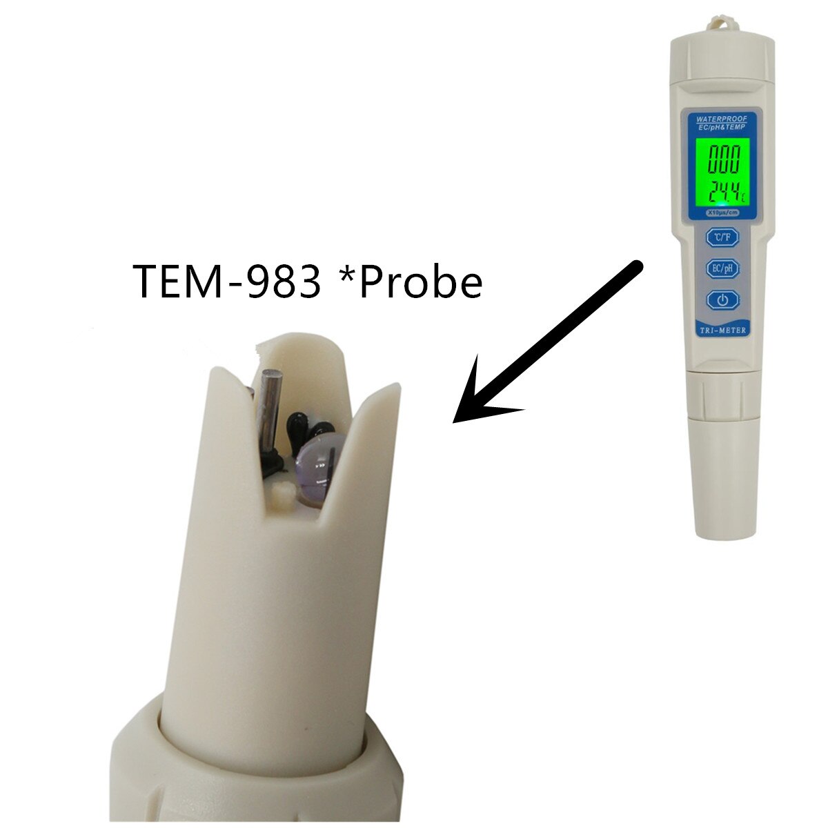 Replacement Glass probe Electrode for digital 7 IN 1/5 IN 1/3 IN 1 tds ec ph ORP temp tester 40% OFF: tem-983 probe