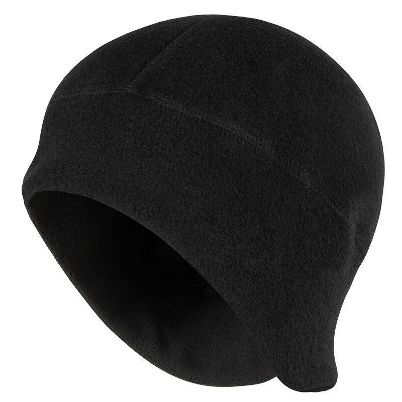 Winter Riding Outdoor Warm Hat Grain Fleece Earmuffs Windproof and Cold-proof Baotou Hat Inner Lining Hat Bicycle Hat MX0041: black