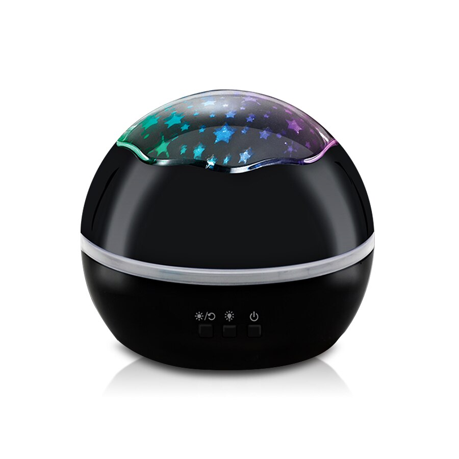 LED Night Light Projector Spin Sterrenhemel Star Ocean World Master Roterende Kinderen Kids Baby Slaap Romantische USB Lamp Projectie: Black