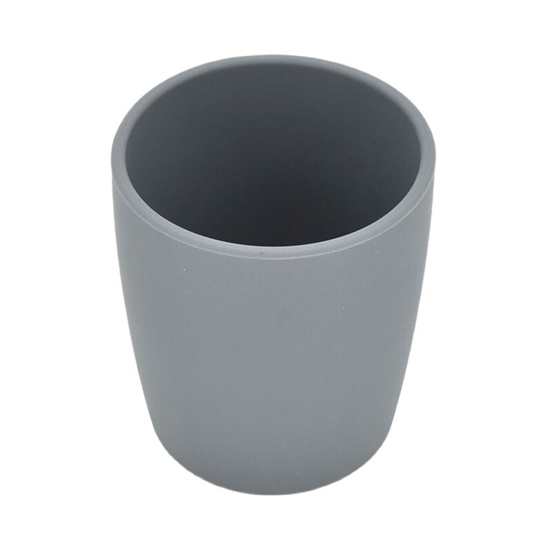 Gobelet à eau en Silicone de couleur Pure pour bébé, Anti-brûlure, de alimentaire, pour apprendre à boire, pour enfants, BPAFREE: Dark Grey Cup