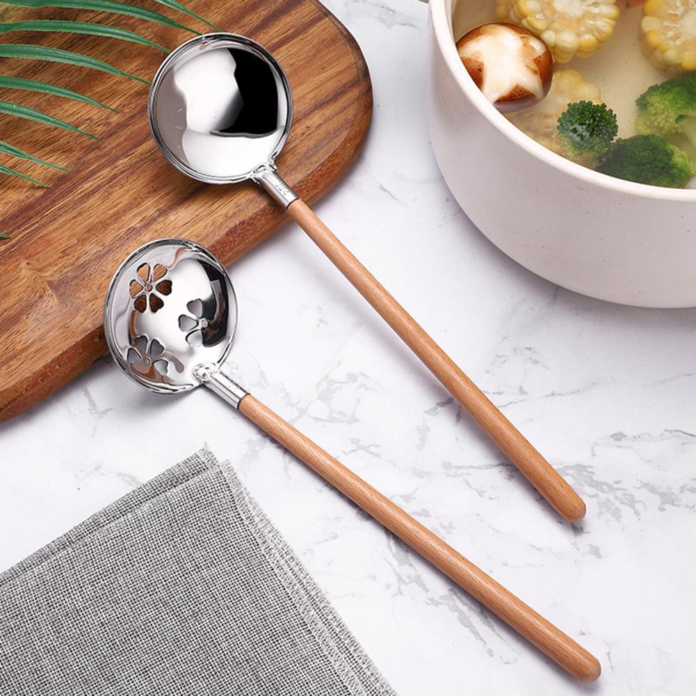 Fancy Soup Spoon Japanese Style Strainer Scoop Heat-resistant Easy Clean Portable Cooking Soup Spoon