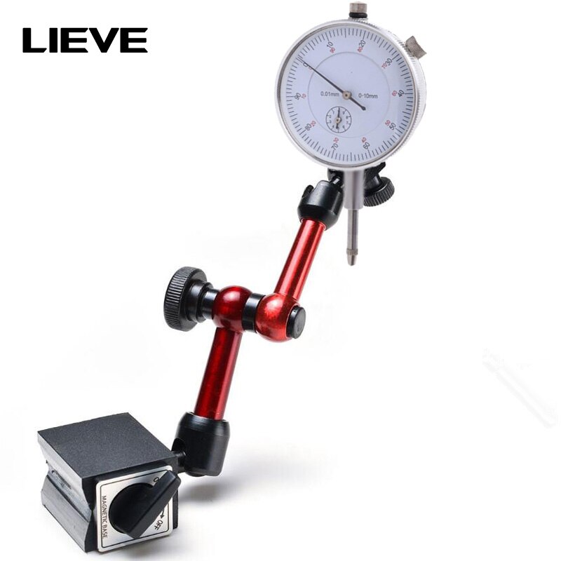Dial Indicator +big universal Magnetic Stand Base Holder 0.8mm Dial /10MM dial Test Comparator For Equipment Calibration: 2pcs set tool