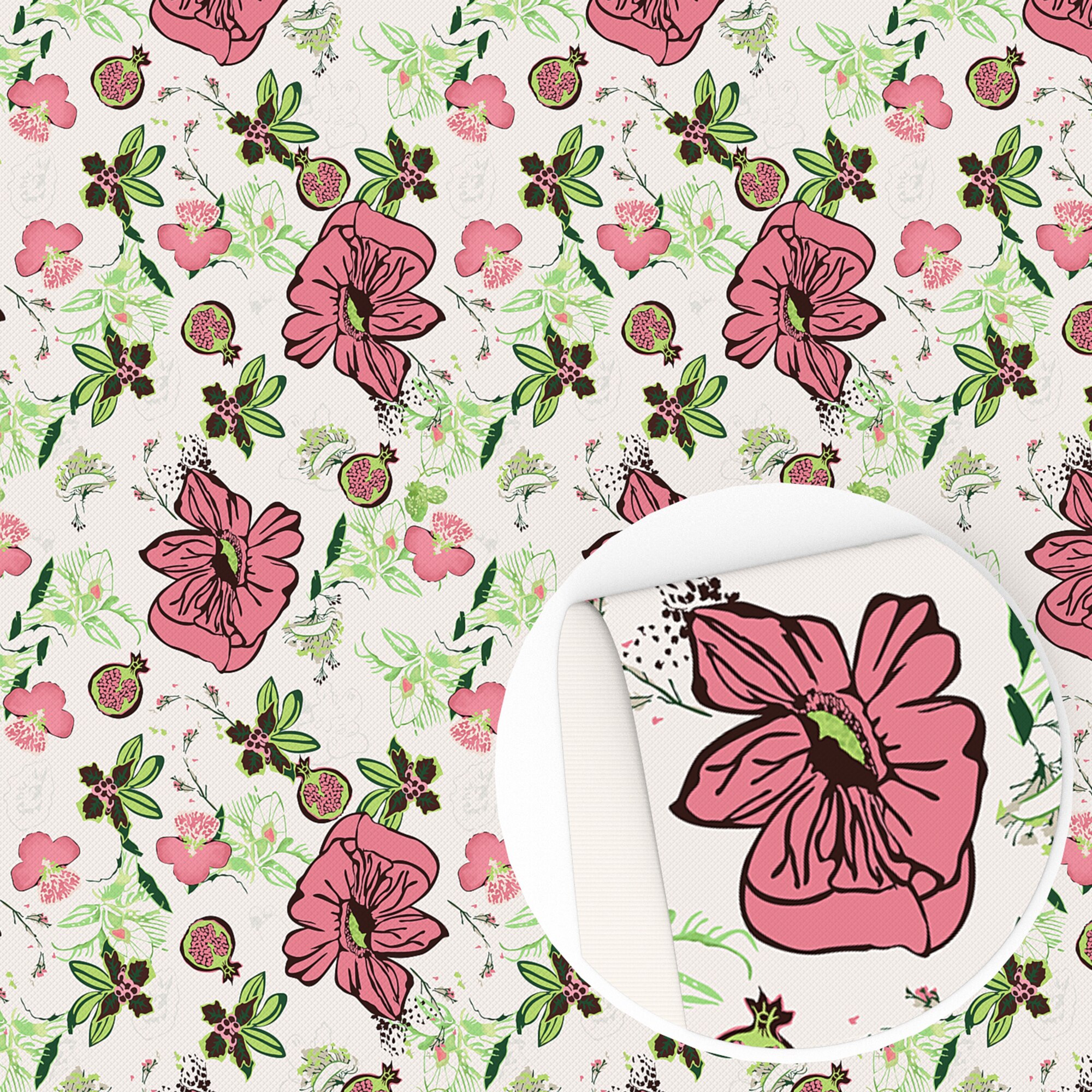 Flower Series Faux Leather Spring PVC Synthetic Leather A4 size DIY Earrings Bow Bags Material Vinyl Fabric,1Yc16604: 1123138