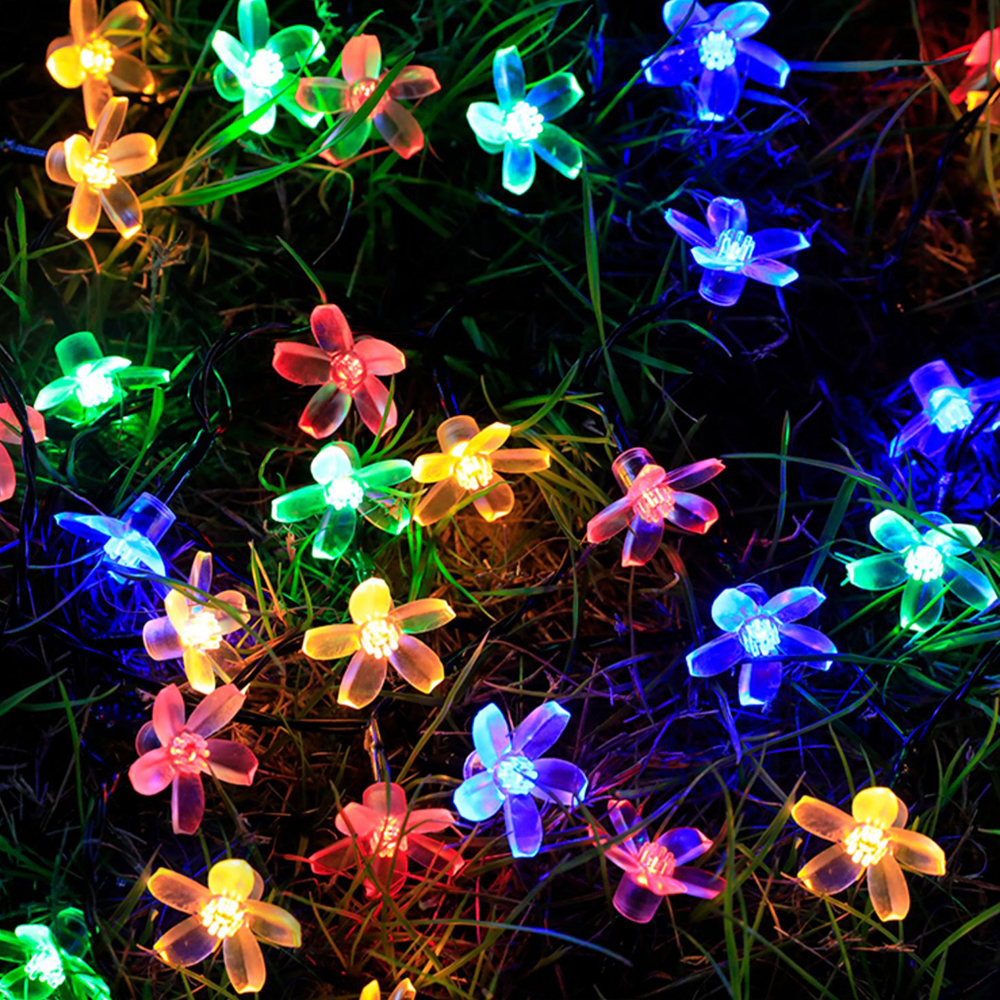 Led Solar Cherry Lichtslingers Outdoor Waterdichte Tuin Bloem Bloesem Kerstverlichting Kerstfeest Decoratie Verlichting: Rood