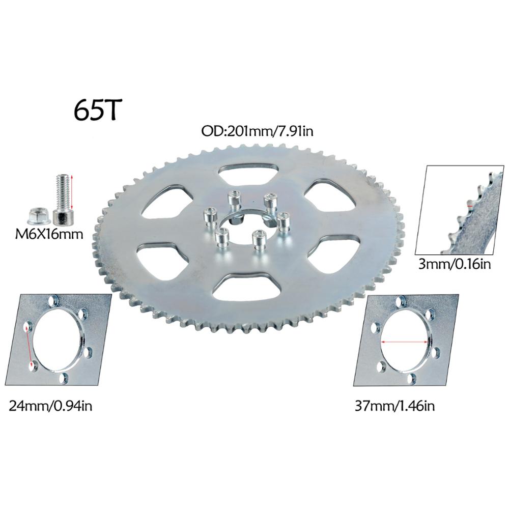 #35 Chain Rear Sprocket w/ Bolt 65 Tooth 37mm for Go Kart Scooter Buggy Mini Bike ATV Drift Trike