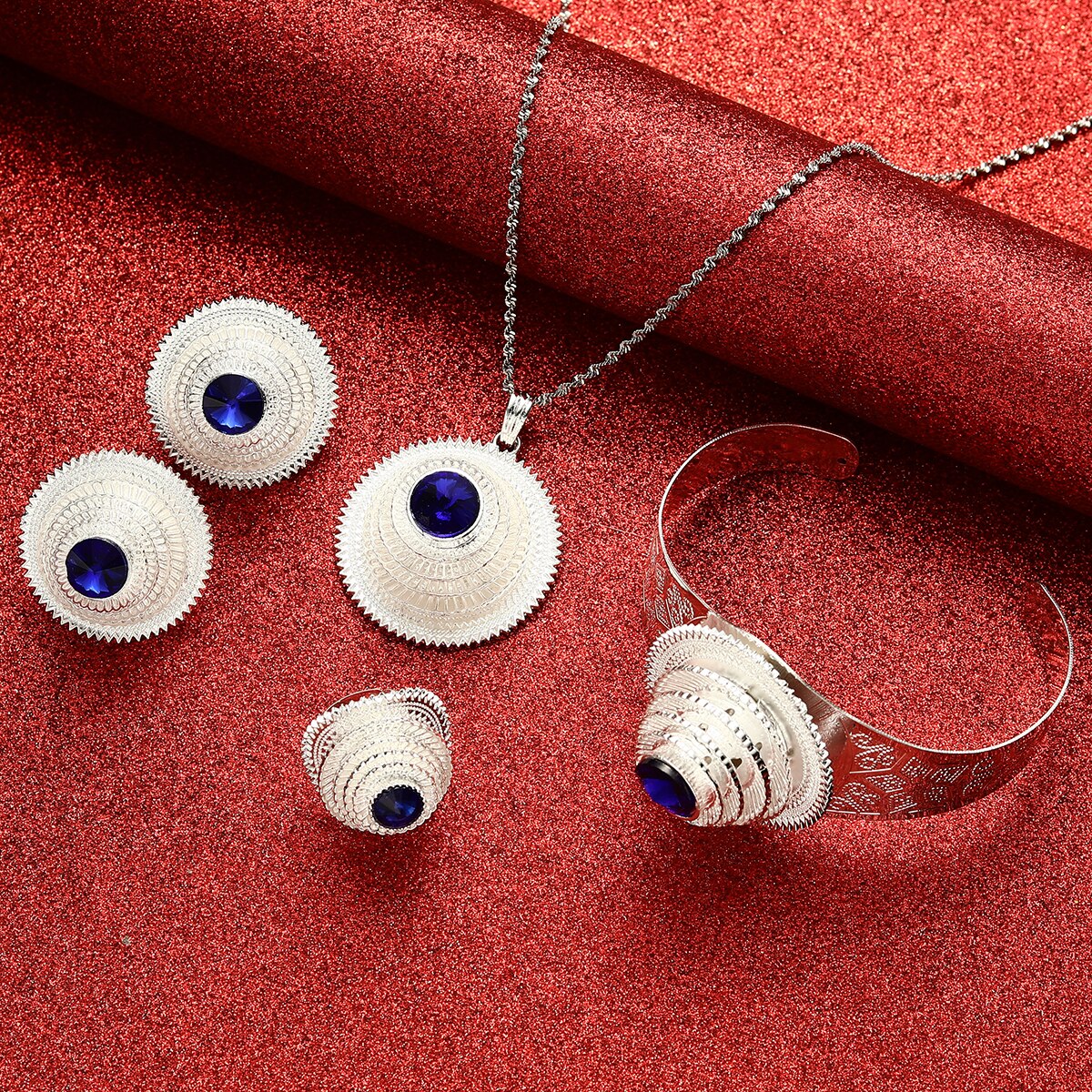 Nigeria Eritrea Kenya Habesha Style Coptic Cross Gold Color Ethiopian Jewelry Sets