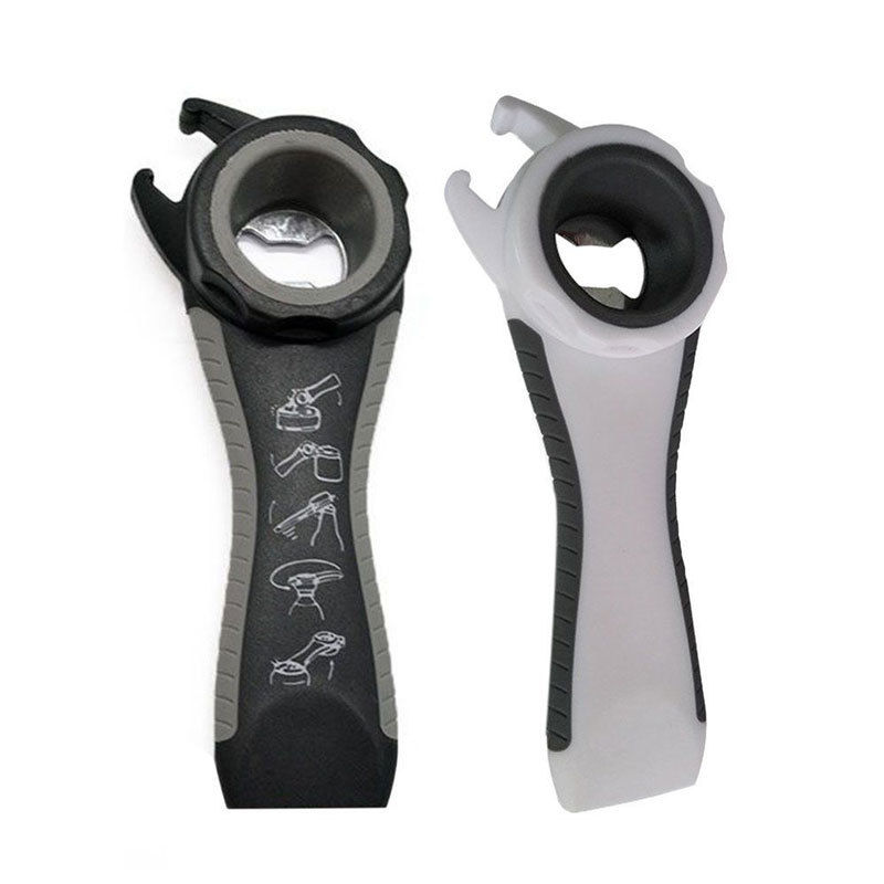 5 in 1 Multi-function Bottle Opener Stainless Steel Plastic Can Jar Bottle Open Can Opener Beer Good Kitchen Tools for Bartender