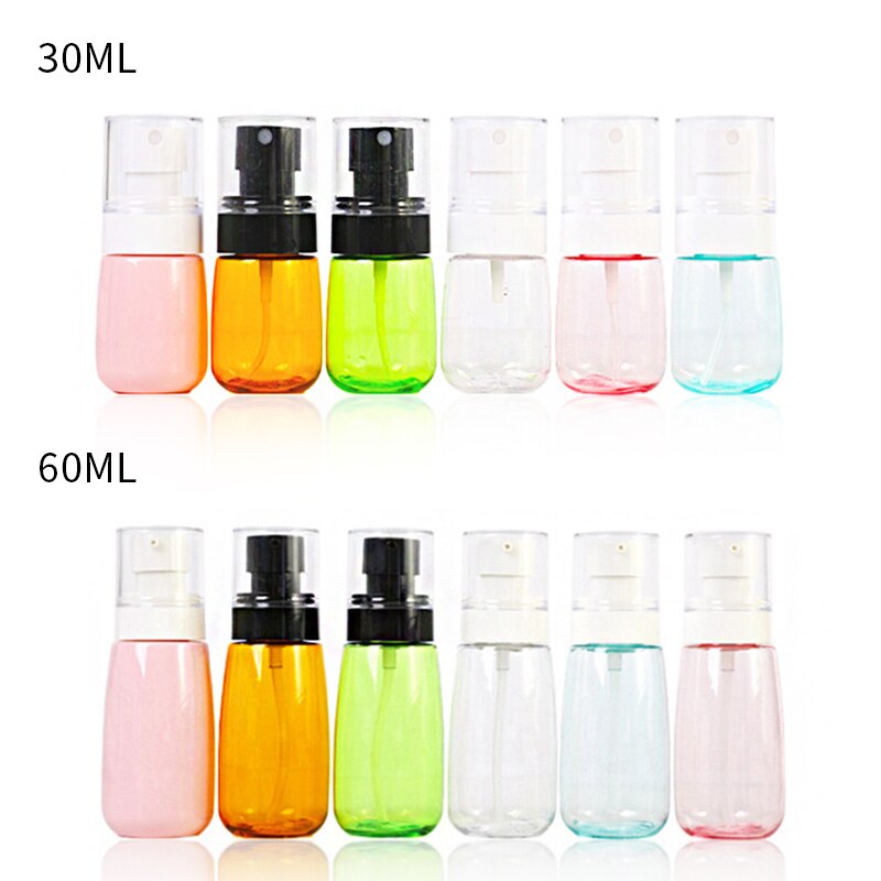 30ml/60ml 1pc genomskinliga sprayflaskor av plast bärbara reseflaskor små påfyllningsbara behållare tomma kosmetiska behållare