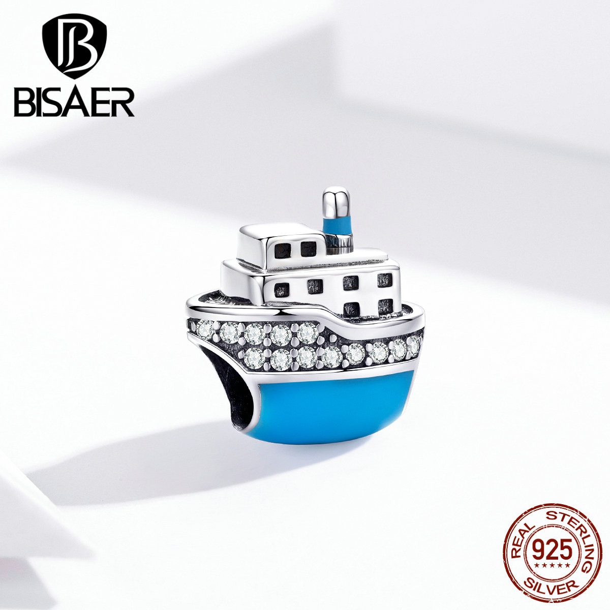 Travel Charms BISAER 925 Sterling Silver Travel Navigate Tours Beads Charms fit Bracelets Silver 925 Jewelry ECC1379