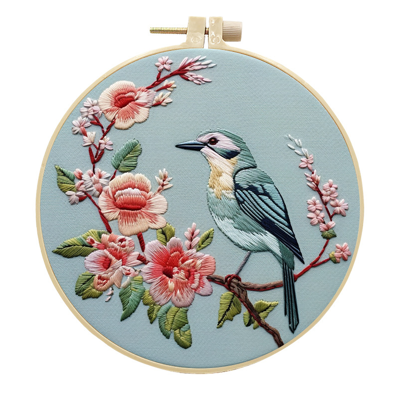 Zestaw robić haftu dla dorosłych DIY twórczy rękodzieło DIY Dom dekoracja: 20*20 cm / Burgundowy