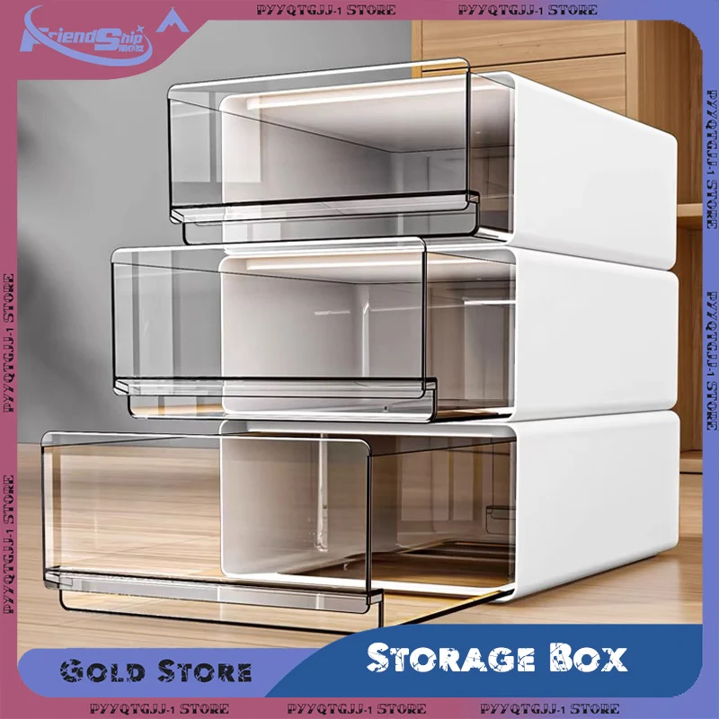 Storage Box Organizer Drawers Desktop Transparent Plastic Office File Storage Boxes Stackable Combination Organizer Cabinet