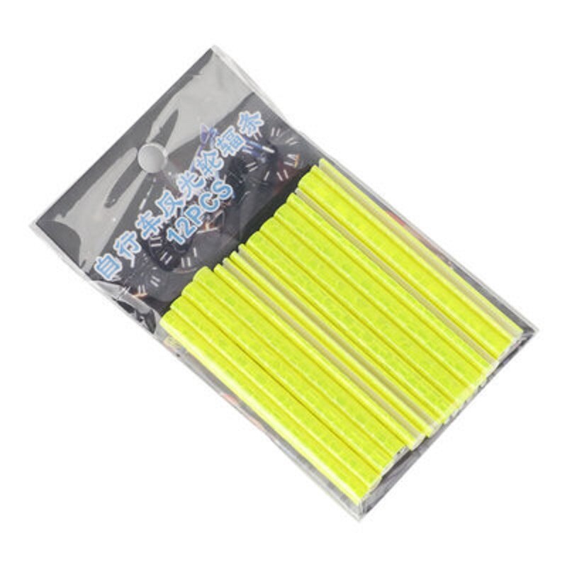 12 Pcs/set Bike Wheel Light Bicycle Reflector DIY Wheel Spoke Protector Covers MTB Bicycle Decoration Bicycle Accessories: yellow