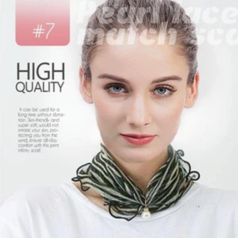 Bufandas de encaje de perlas variedad de bufandas, bufandas para el cuello para mujer, pañuelos para el pelo con impreso, pañuelo para la cabeza, bufandas para el cabello para niña