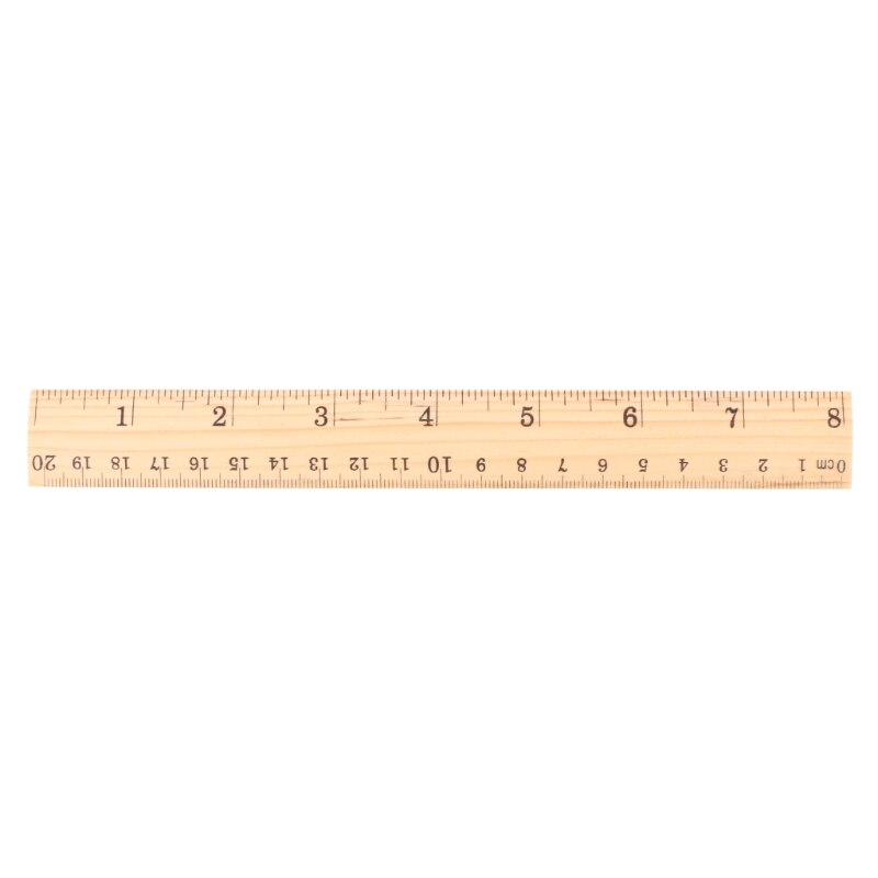 15cm 20cm 30cm Wooden Ruler Double Sided Student School Office Measuring Tool R91A: 20CM