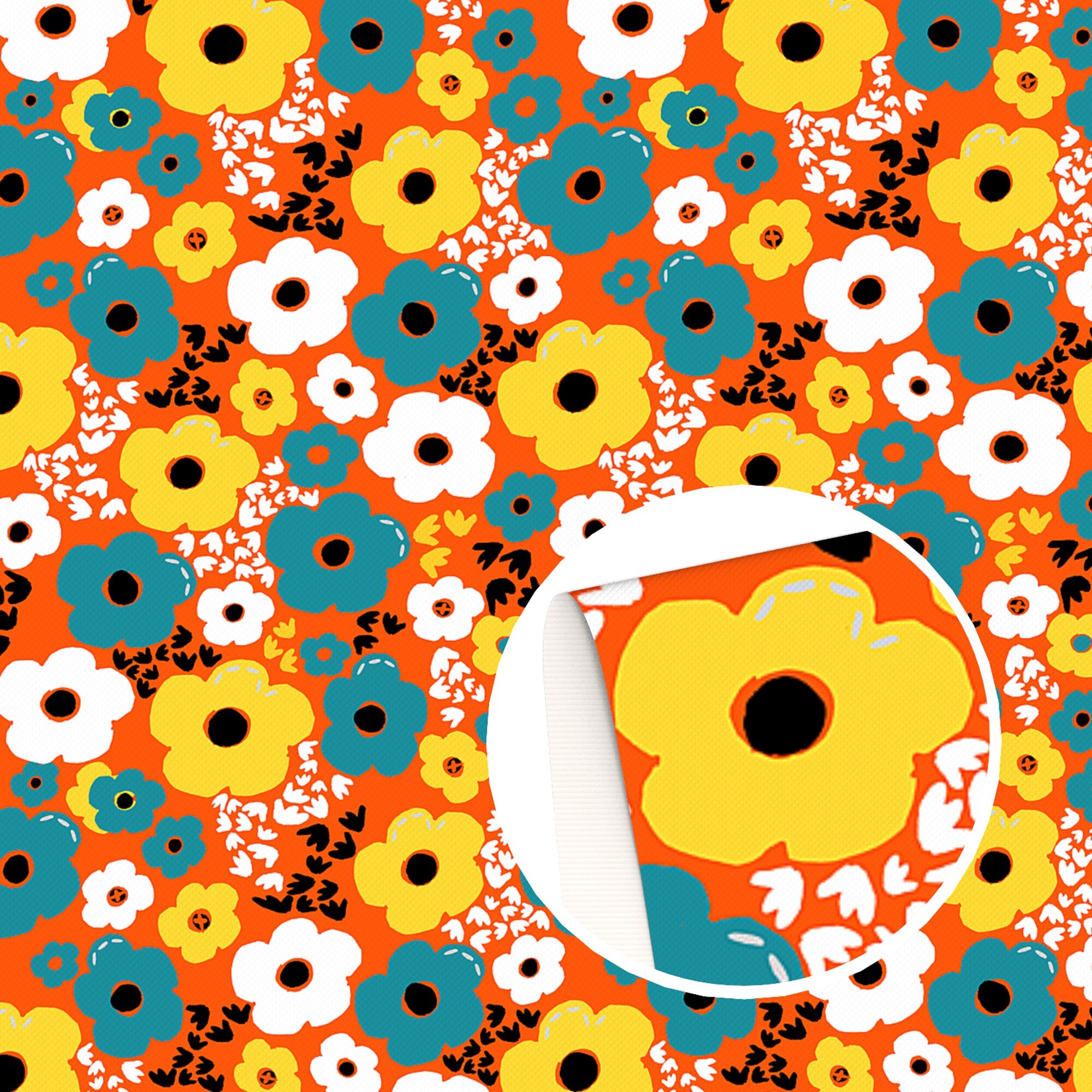 Flower Series Faux Leather Spring PVC Synthetic Leather A4 size DIY Earrings Bow Bags Material Vinyl Fabric,1Yc16604: 1127549