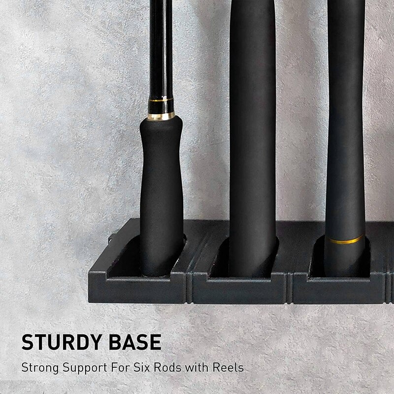 Fishing Vertical Rod Rack Horizontal Fishing Pole Holder Wall Mount Modular Support 6 Rod for Garage