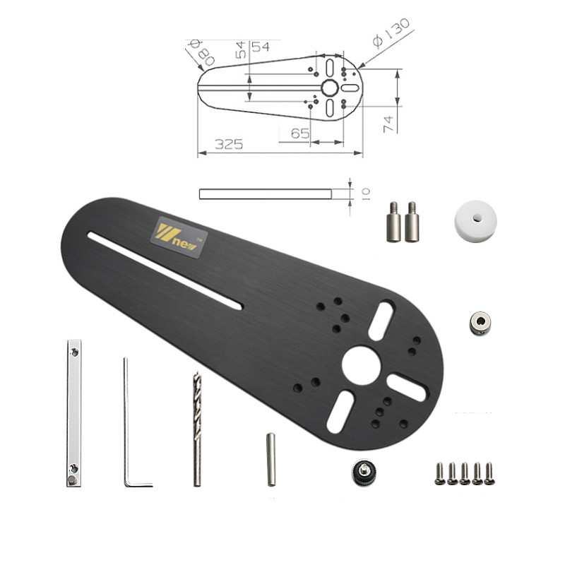 Circle Cutting Jig for Bosch Makita Electric Hand Trimmer Wood Router Woodworking Milling Circle Milling Groove: Option D