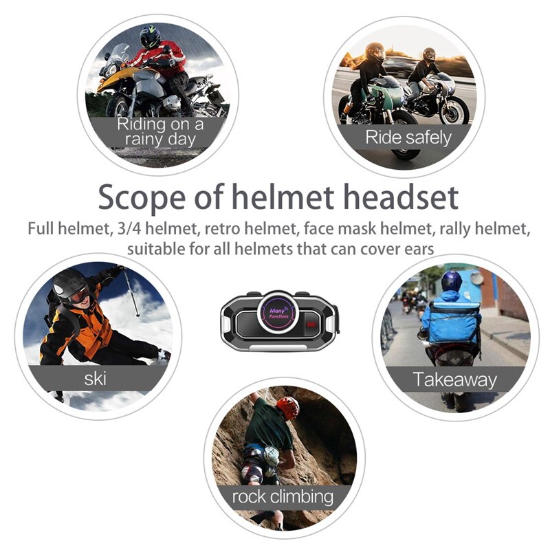 Bluetooth 5.0 Motorhelm Intercom Koptelefoon Hoofdtelefoon Fm Radio Automatisch Antwoord Mic Locomotief Helm Headset